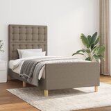  Okvir za krevet s uzglavljem smeđesivi 90x190 cm od tkanine | shoptok.hr