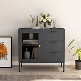  Komoda antracit 75 x 35 x 70 cm od čelika i kaljenog stakla Cijene
