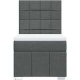 vidaXL Box spring postelja z vzmetnico temno siva 90x200 cm blago | Shoptok.si