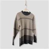 Armazém Das Malhas Puloverji ARMAZÉM DAS MALHAS Jacquard Knit - Grey Bež