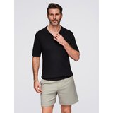 Ombre Men's buttonless polo shirt with open collar - black | shoptok.hr