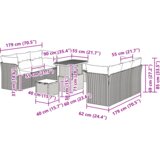 vidaXL 9-dijelni vrtni sofa set s jastučićima siva poli ratan akacija | shoptok.hr