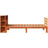 vidaXL Knjižna postelja brez vzmetnice vošč. rjava 100x200 cm borovina | Shoptok.si