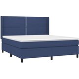 vidaXL Box spring postelja z vzmetnico modra 180x200 cm blag | Shoptok.si