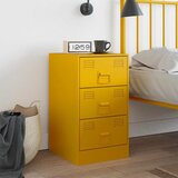  Noćni ormarić boja senfa 34,5 x 39 x 62 cm čelični | shoptok.hr