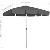  Suncobran za plažu antracit 200 x 125 cm | Eponuda.ba