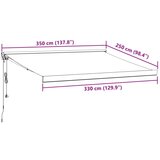 vidaXL Zložljiva tenda antracit in bela 3,5x2,5 m tkanina in aluminij, (21254288) | Shoptok.si