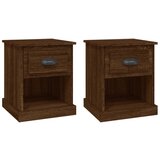 Maison Chic Dvo delni komplet Nočne omarice - Nočne mize rjav hrast 39x39x47,5 cm inženirski les, (21688994) | Shoptok.si
