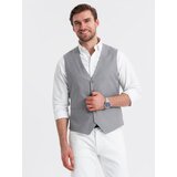 Ombre Men's suit vest without lapels - gray | Shoptok.si