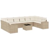 Maison Chic Seti vrtnega pohištva - Vrtna garnitura - Vrtni pohištvo set 11-delna z blazinami bež poli ratan, (21815101) | Shoptok.si
