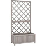 vidaXL vrtna sadilica s rešetkom siva 70x30x135 cm od masivne jelovine | shoptok.hr