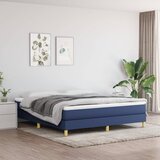 vidaXL Box spring postelja z vzmetnico modra 160x200 cm blago Cene