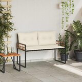  Drvena klupska klupa s jastukom Krema 114 x 55 x 77 cm | shoptok.hr