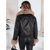 DStreet Kurtka skórzana damska zimowa z futerkiem czarna | shoptok.hr