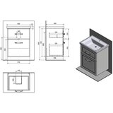 Sapho Bela stenska omarica brez umivalnika 57x72,5 cm Favolo – | Shoptok.si