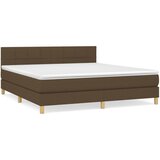vidaXL Box spring postelja z vzmetnico temno rjava 180x200 cm blago, (20899492) Cene