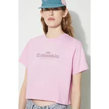 Columbia Pamučna majica za žene, boja: ružičasta