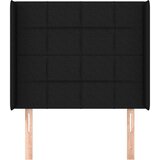  Uzglavlje s ušima crni 93x16x118/128 cm od tkanine | shoptok.hr