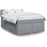 vidaXL Krevet box spring s madracem svjetlosivi 140x200 cm od tkanine | shoptok.hr