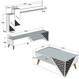 Hanah home set za dnevnu sobu beril oak | ePonuda.com