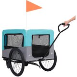  2-u-1 prikolica za bicikl i kolica za kućne ljubimce plavo-siva | shoptok.hr