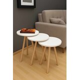 Hanah home Set uklopivih stočića, 3 komada, Beli Cene