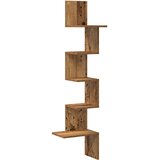  Kutna zidna polica boja drva 32x32x127,5 cm konstruirano drvo | shoptok.hr