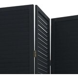 vidaXL Sobna pregrada s 5 panela crno od masivnog drva paulovnije | shoptok.hr