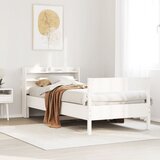 vidaXL Posteljni okvir brez vzmetnice bel 90x190 cm trdna borovina Cene