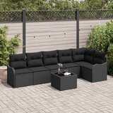  Sjedeća garnitura za vrt 7 pcs Crna poliratan | shoptok.hr