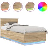  Krevetna konstrukcija s LED trakama Sonoma hrast 70 x 190 cm | shoptok.hr