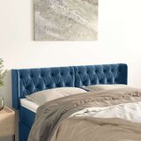  Vzglavje z ušesi temno modro 163x16x78/88 cm žamet, (20792969) Cene