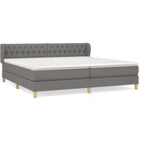  Box spring postelja z vzmetnico temno siva 200x200 cm blago, (20725765) | Shoptok.si