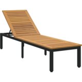  Ležaljka na suncu crna 200x55x35 cm masivno bagremovo drvo | shoptok.hr