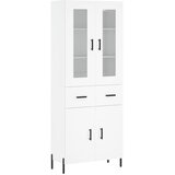  Visoka komoda bijela 69,5x34x180 cm konstruirano drvo Slike
