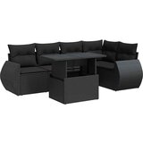 vidaXL 6-dijelni set vrtnih sofa s jastucima crni od poliratana | shoptok.hr