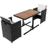  3-dijelni bistro set od poliratana s jastucima crni | shoptok.hr