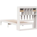 vidaXL Knjižna postelja brez ležišča bela 90x200 cm trdna borovina | Shoptok.si