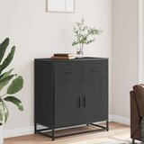 vidaXL Komoda črna 68x35x76 cm inženirski les in kovina | Shoptok.si
