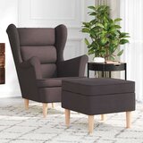 vidaXL Fotelj s stolčkom za noge temno rjavo blago, (22054414) | Shoptok.si