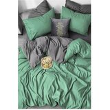 Mila Home Zelena/siva posteljina za bračni krevet/za produženi krevet od renforce pamuka s uključenom plahtom/4-dijelna 200x220 cm – Cijene