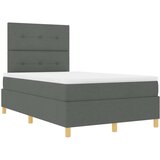 vidaXL vzmetnica s podlago in LED temno siva 120x190 cm tkanina | Shoptok.si