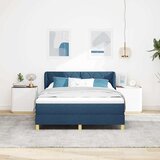  Krevet s opruga kutije s uzglavljem Plava 160 x 200 cm tkanina | shoptok.hr