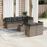 vidaXL 8-dijelni set vrtnih sofa od poliratana s jastucima sivi Cijene