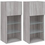 vidaXL TV omarica z LED lučkami 2 kosa siva sonoma 40,5x30x90 cm, (20977871) | Shoptok.si