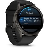Garmin pametni sat Venu 4 45 mm, sivi s crnim silikonskim remenom | shoptok.hr