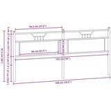  Uzglavlje smeđa boja hrasta 193 cm konstruirano drvo i čelik | shoptok.hr