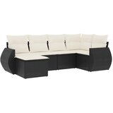  6-dijelni set vrtnih sofa s jastucima crni od poliratana Crna 55 x 55 x 37 cm | Shoptok.si