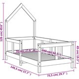  Otroški posteljni okvir bel 70x140 cm trdna borovina, (20916902) | Shoptok.si