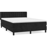  Krevet s oprugama i madracem crni 140 x 190 cm baršunasti | shoptok.hr